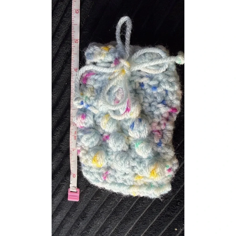 Handmade Crochet Soap Saver Massage‎ Soap Holder Drawstring Pouch Spa Gift